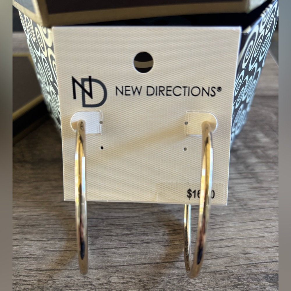 New Directions Gold Tone Hoop Earrings